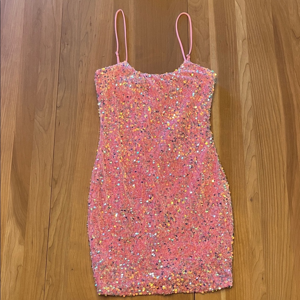 Lucy in the Sky Shimmering Pink Dress